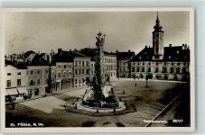 3100 St. Pölten Foto AK Rathausplatz Brunnen Rathaus