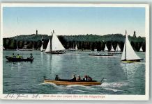 10115 O1193 Treptow Gebrauchsspuren Langer See Segelboote Ruderboote Müggelberge