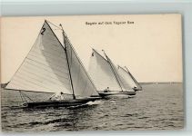 W1000 Berlin Tegel Segeln auf dem Tegeler See , 1917 gute Erhaltung Segelboot