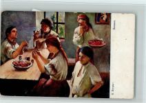 Kunstkarte - Bäuerliches Leben Motiv Tschechien Künstlerkarte