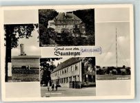 57462 W5960 Olpe , Biggesee Gebrauchsspuren Landpoststempel UKW-Sender Haus Meermann Langinusturm Jugendherberge Ort lt. Stempel