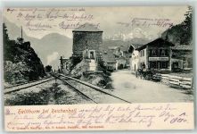 Hallthurm - Bahnlinie Gasthaus Hallthurm Kutsche Bahnpoststempel