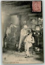 Le Barbier du village AK Friseur 1905