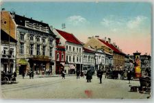 Kosice Kaschau Gebrauchsspuren Hauptstraße Litfaßsäule Kino Korzo Mozgo