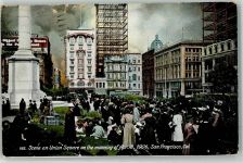 San Francisco 1906 Gebrauchsspuren Scene am Union Square am Morgen nach dem Erdbeben 18.4.
