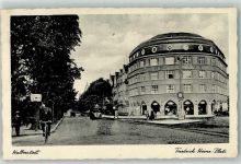 38820 O3600 Halberstadt Gebrauchsspuren Friedrich-Heine-Platz Radfahrer Straßenbahn