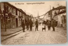 94410 Saint-Maurice 1917 Foto AK Feldpost WK I Ers.Feld-Art. Regiment Nr. 47 1. Batterie Kaisergeburtstagsfeier
