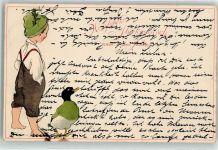 Verlag Erika Nr. 1505 Neujahr Kind Ente Caspari 1905