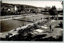 64732 W6123 Bad König Foto AK Schwimmbad