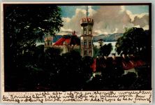 W8137 Berg , Starnberger See Zieher, Ottmar Nr. 1941 Schloss Berg Ludwig II Diemer, Z. Künstlerkarte