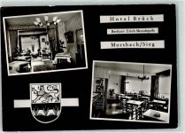 51597 W5222 Morsbach , Sieg - Hotel Brück Speisesaal Wappen