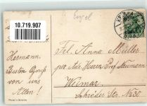 Neujahr Engel am Steuer Verlag EAS Glückwunsch Auto 1909 Gebrauchsspuren