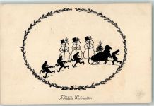 Weihnachten Zwerge Schneemann Schlitten Reihe 40 Forck, E. Künstlerkarte