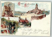 06567 O4712 Kyffhäuser 1900 Lithographie Kaiser-Wilhelmdenkmal Barbarossa