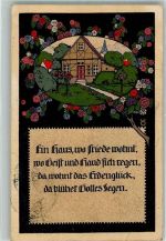 Ein Haus, wo Friede wohnt Künstlersteindruck 1920 Gebrauchsspuren