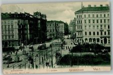 1010 Wien 1. Bezirk, Innere Stadt Foto AK Litfaßsäule Kärntner Straße Straßenbahn Hofoper