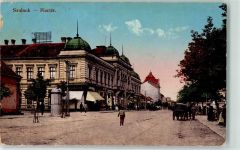 Szolnok 1915 Gebrauchsspuren Piacter Litfaßsäule