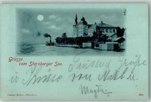82335 W8137 Leoni , Starnberger See 1898 Gebrauchsspuren Starnberger See Mondschein Verlag Ottmar Zieher-München