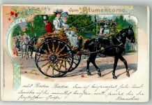 W7570 Baden-Baden Blumencorso Kutsche 1899 Lithographie