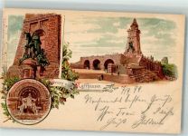 Kyffhäuserdenkmal 1899 Lithographie Kaiser-Wilhelmdenkmal Barbarossa