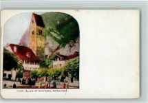 Interlaken Public Square Öffentlicher Platz Kirchturm Brunnen Brunnen