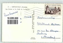 50270 Surtainville 1957 Foto AK Cafe de la Source Schule Auto Oldtimer