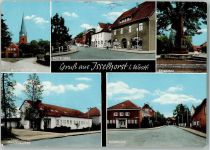 33330 W4830 Isselhorst - Blick zur Kirche Dorfstraße Ehrenmal Kindergarten Dorfmotiv Mehrfachaufnahme