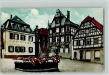 64646 W6148 Heppenheim (Bergstraße) - Marktplatz mit Apotheke und Brunnen Damstädter Hof Fachwerkhäuser