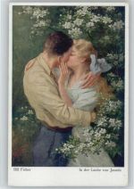 Liebe Poesie - In der Laube von Jasmin - Verlag NPG Nr. 622 - Fisher, B. Künstlerkarte