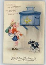 Kinder - Geburtstag - ca 1933 AK Briefkasten