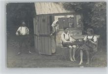 Mädchen beim Stricken Foto 1910 AK Stricken