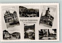 64646 W6148 Heppenheim (Bergstraße) - Apotheke mit Brunnen Gesamtansicht Rathaus Kleiner Markt Sickinger Tor Am Schwimmbad Springbrunnen Mehrfachaufnahme