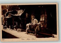 Cairo - Native Street - Esel angebunden - Volksleben , Läden Esel