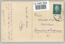 Ovales Bild mit einer Girlande umrahmt, Mädchen mit Tulpen Namenstag 1928