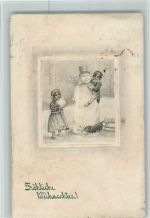 Weihnachten - V.K. Vienne Nr. 5158 - Schneemann AK Flecken Verlag Prägedruck