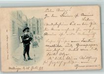 Verlag Schaller Nr. 220 - Junge mit Schulranzen 1899 AK Buch lesen Künstlerkarte