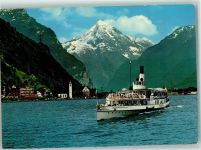 Flüelen Vierwaldstättersee - Raddampfer AK Binnenschiff 1976