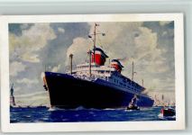 S.S. America in New York AK Dampfer New York Künstlerkarte