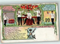 Parole noch 99 Tage , Bier trinken , litho AK Reserve 1908