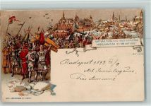 Historismus - 1899 AK Proclamation du Roi Mathias - Ganzsache Motiv Ungarn Lithographie