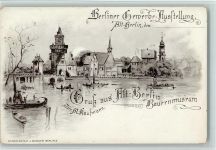 W1000 Berlin Mitte Gruss aus - Alt Berlin - gute Erhaltung AK Gewerbeausstellung Lithographie
