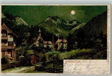 83730 W8165 Birkenstein 1903 Lithographie / Mondschein