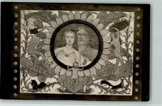 Jugendstil - Nr. 11 - Sonnenblumen Elfen , sehr gute Erhaltung AK Fidus