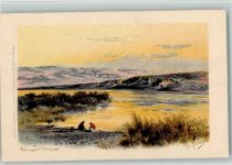 Am Jordan , litho ca 1898 AK Perlberg, F.