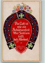 als Hufeisen mit Spruch - Serie 8 Nr. 9 - AK Lebkuchen