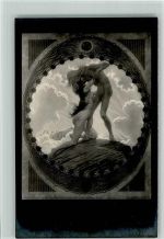 Nr. 4 - Jugendstil - Die Erde - Kohledruck - Erotik Fidus Künstlerkarte