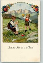 Verlag Rökl 2459 - Auf der Alm AK Ebner, Pauli 1915 Gebrauchsspuren