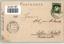 W8000 München Frauenkirche Münchner Kindl Lithographie/Prägedruck Wappen 1901 Gebrauchsspuren