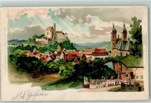 91327 W8556 Gößweinstein Künstlerkarte Burg Gössweinstein Basilika Brunnen
