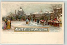 1060 Wien 6. Bezirk, Mariahilf Künstlerkarte Winter vor dem Naschmarkt sign. Rud. Bernt